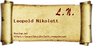 Leopold Nikolett névjegykártya